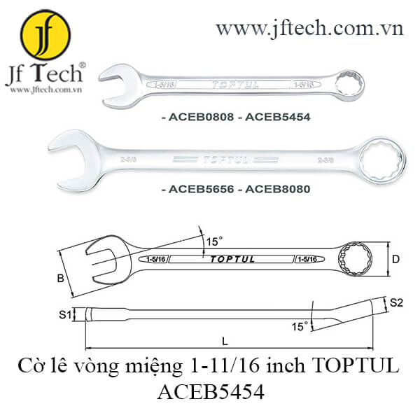 Cờ lê vòng miệng 1-11/16 inch TOPTUL ACEB5454
