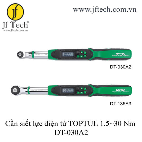 Cần siết cân lực điện tử 2 chiều TOPTUL 1.5~30 Nm DT-030A2