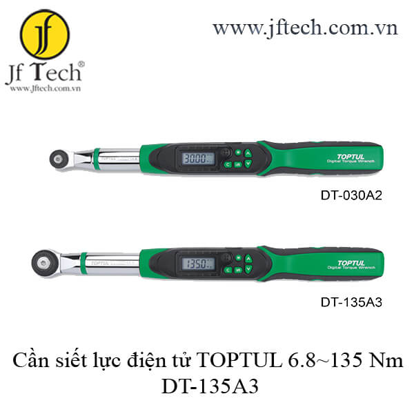 Cần siết cân lực điện tử 2 chiều TOPTUL 6.8~135 Nm DT-135A3