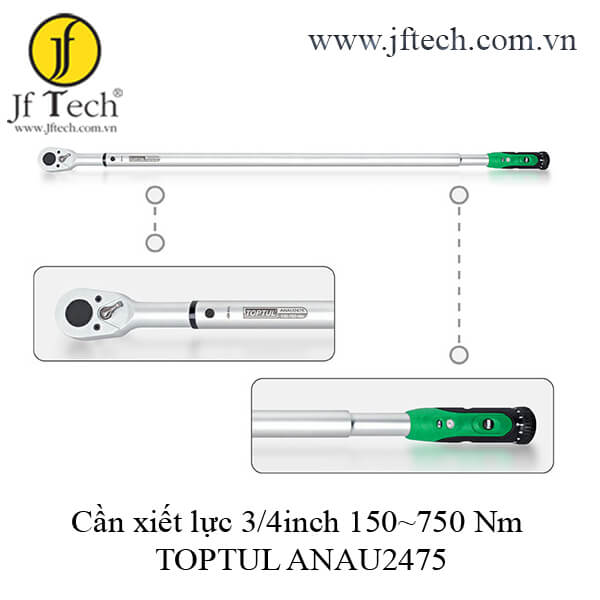 Cần xiết lực 3/4inch 150~750 Nm TOPTUL ANAU2475