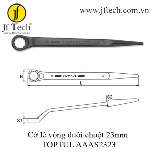 Cờ lê vòng đuôi chuột 23mm TOPTUL AAAS2323