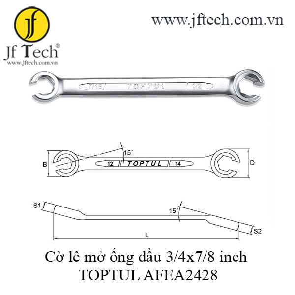 Cờ lê mở ống dầu 3/4x7/8 inch TOPTUL AFEA2428