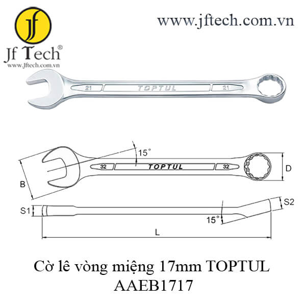 Cờ lê vòng miệng 17mm TOPTUL AAEB1717