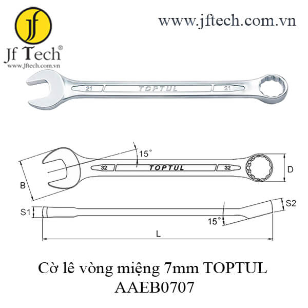 Cờ lê vòng miệng 7mm TOPTUL AAEB0707