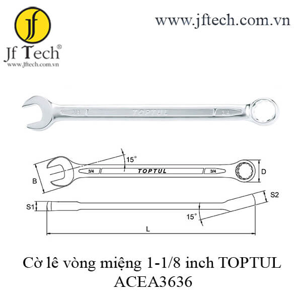 Cờ lê vòng miệng 1-1/8 inch TOPTUL ACEA3636