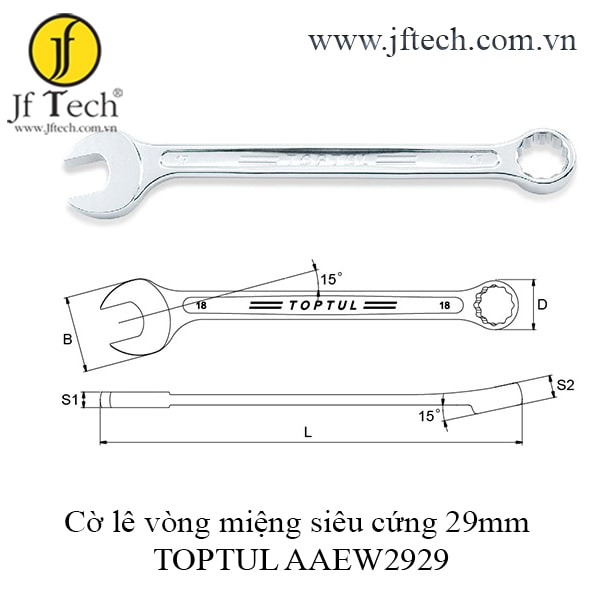 Cờ lê vòng miệng siêu cứng 29mm TOPTUL AAEW2929