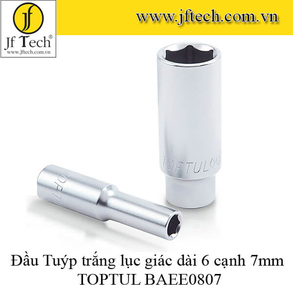 Đầu Tuýp trắng lục giác dài 6 cạnh 7mm TOPTUL BAEE0807