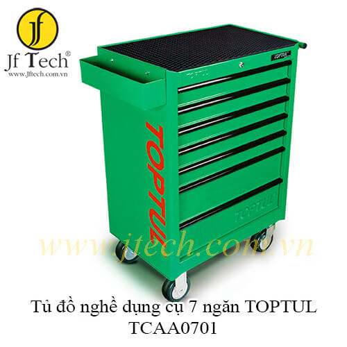 Tủ đựng đồ nghề dụng cụ cầm tay màu xanh 7 ngăn kéo TOPTUL TCAA0701