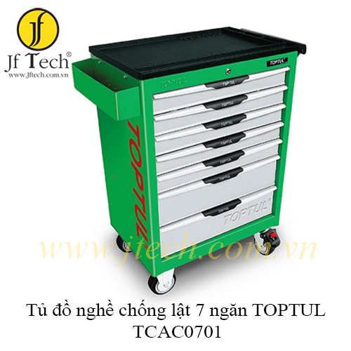 Tủ đựng đồ nghề dụng cụ chống lật màu xanh 7 ngăn kéo TOPTUL TCAC0701