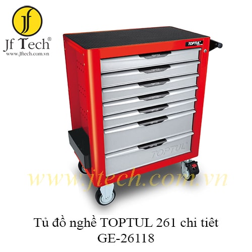 Tủ đồ nghề dụng cụ cầm tay 7 ngăn 261 chi tiết TOPTUL GE-26118