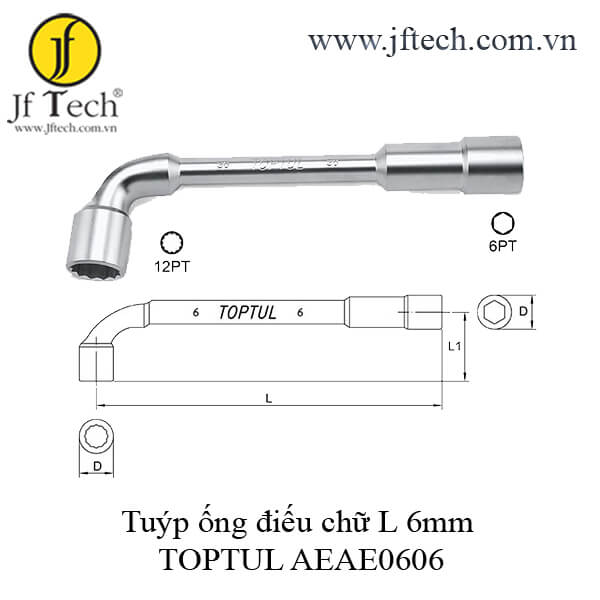 Tuýp ống điếu chữ L 6mm TOPTUL AEAE0606
