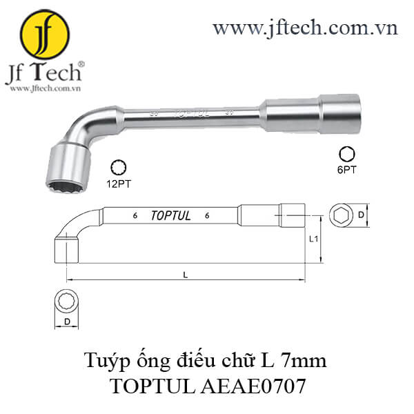Tuýp ống điếu chữ L 7mm TOPTUL AEAE0707
