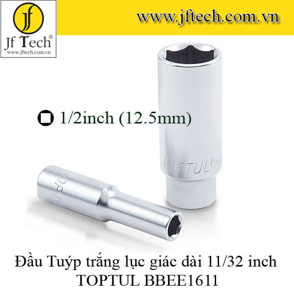 Đầu Tuýp trắng lục giác dài 11/32 inch TOPTUL BBEE1611