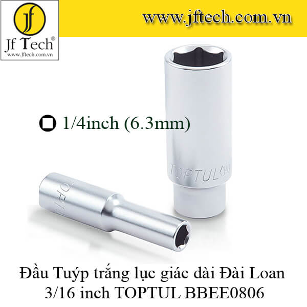 Đầu Tuýp trắng lục giác dài 3/16 inch TOPTUL BBEE0806
